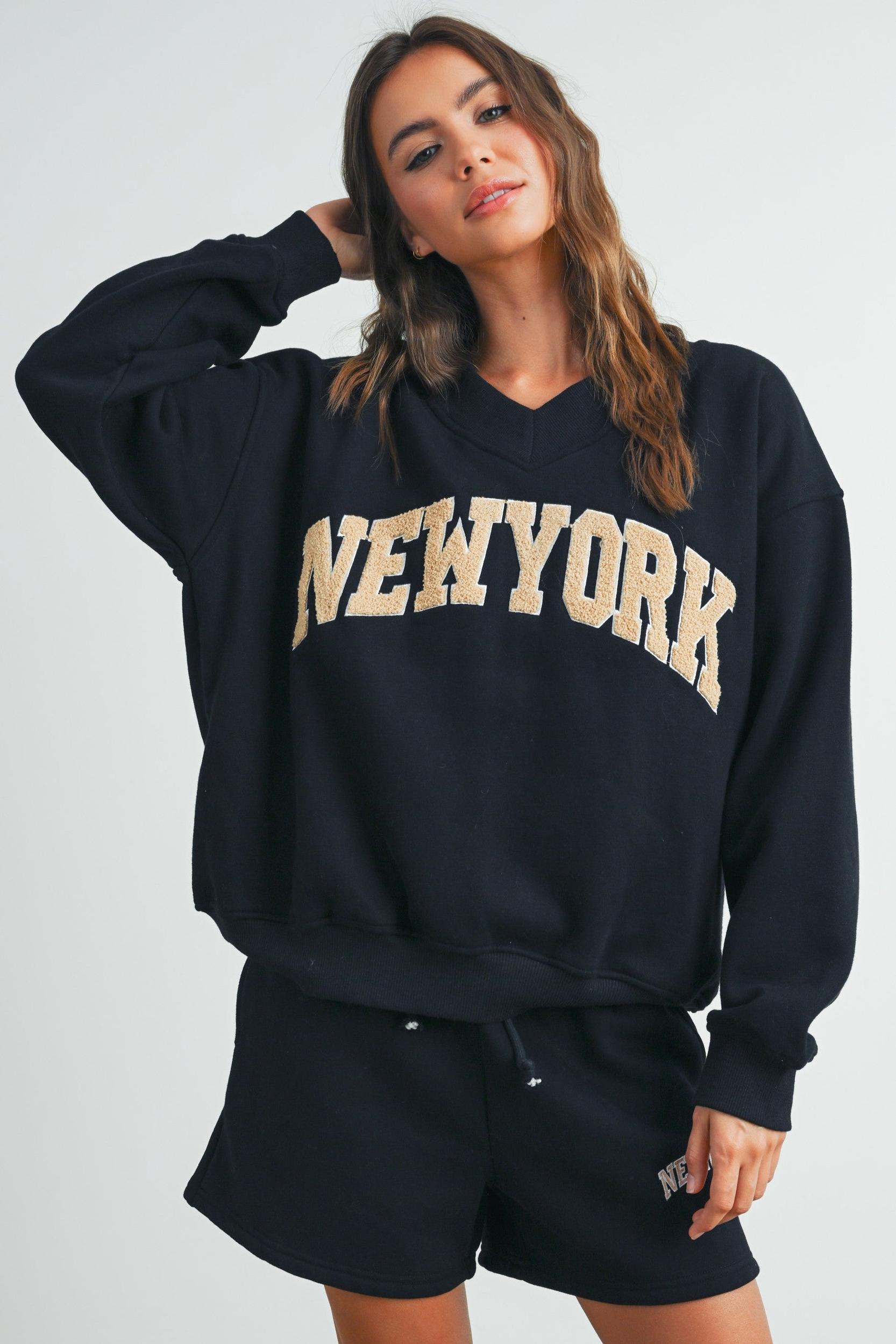 New York V Neck Sweatshirt Product Image