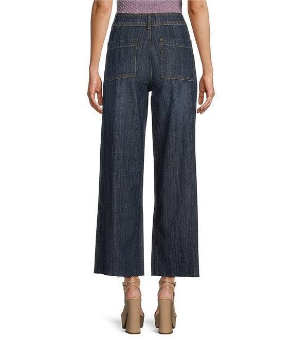 Prosperity Denim High Rise Wide Leg Raw Hem Trouser Jeans Product Image
