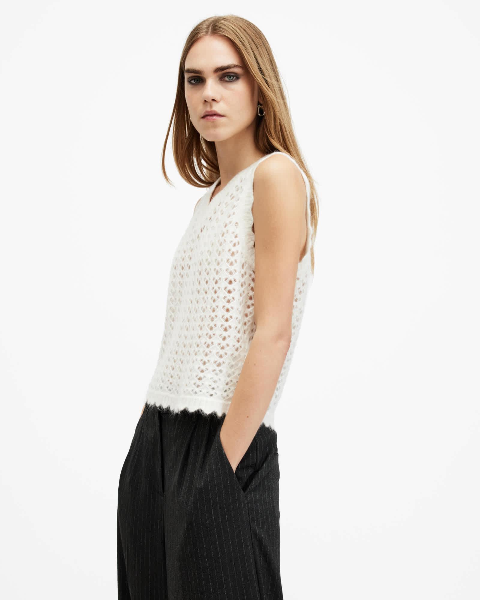 Vivian Open Stitch V-Neck Tank Top Product Image