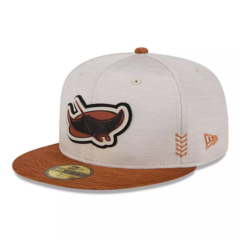 Men's New Era Stone/Brown Tampa Bay Rays 2024 Clubhouse 59FIFTY Fitted Hat, Size: 7 1/8, Team Product Image