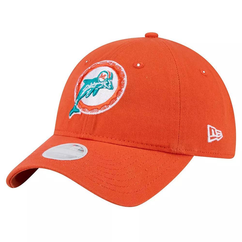 Women's New Era  Orange Miami Dolphins Throwback Main Core Classic 2.0 9TWENTY Adjustable Hat Product Image