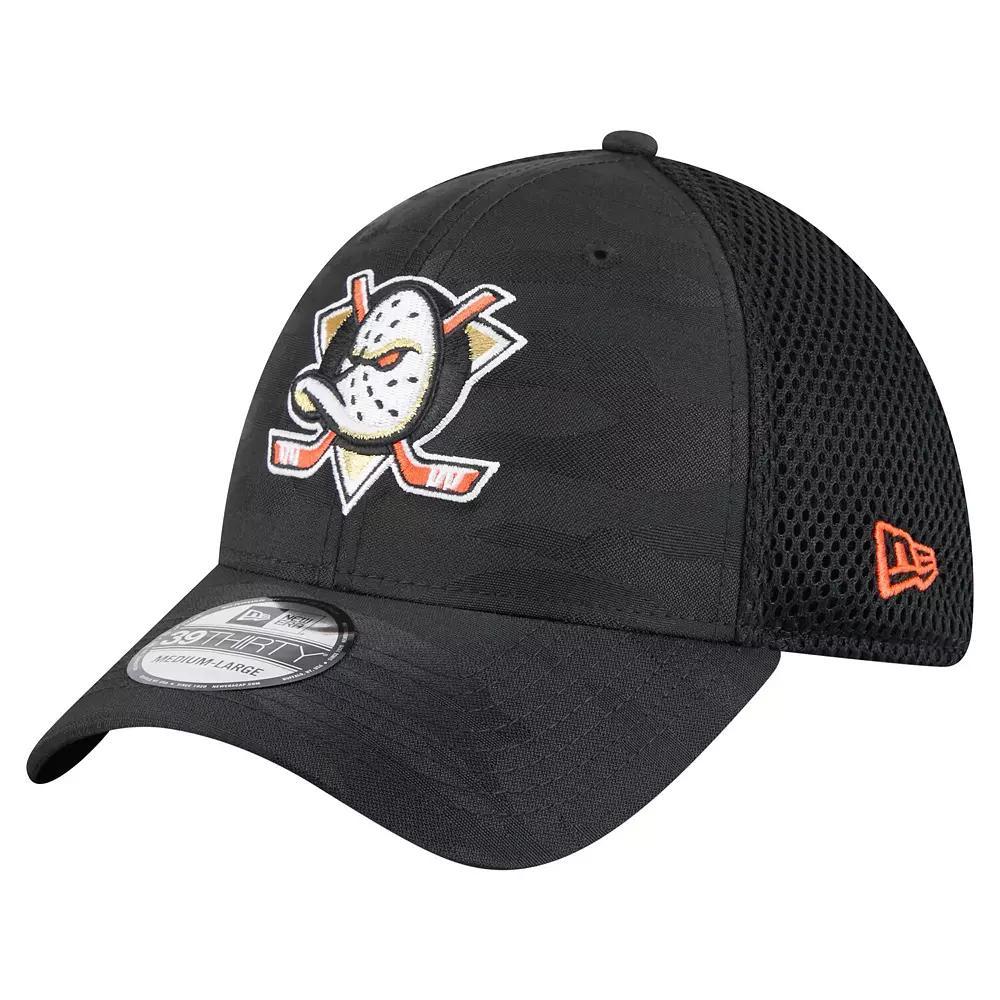 Men's New Era  Black Anaheim Ducks Active Subtle Camo 39THIRTY Flex Hat, Size: Medium/Large, Dks Black Product Image