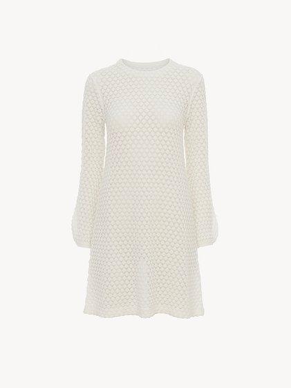 Mini dress in cotton pointelle Product Image