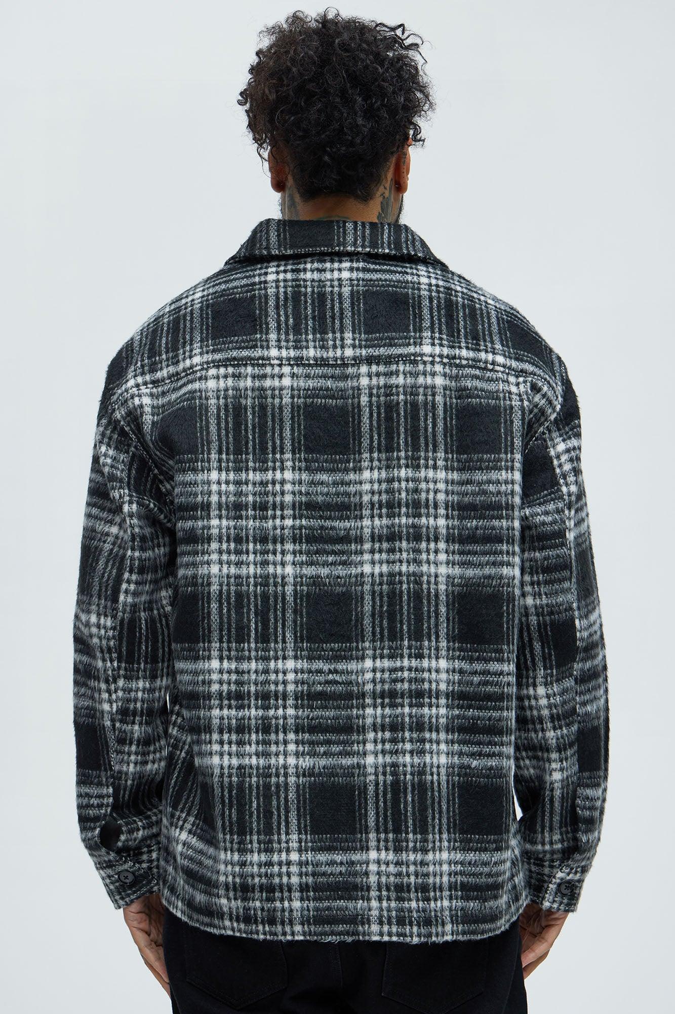 Agua Plaid Shacket - Black/White Product Image