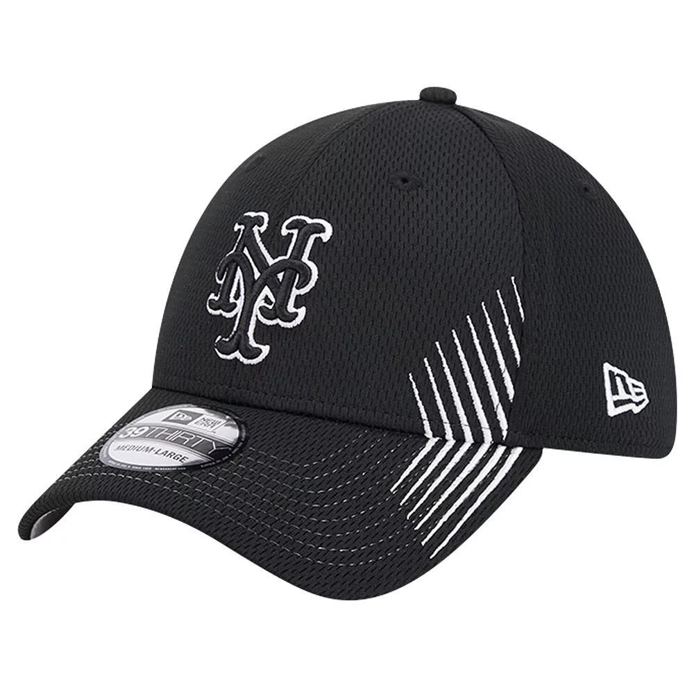 Men's New Era Black New York Mets Active Dash Mark 39THIRTY Flex Hat, Size: Medium/Large Product Image