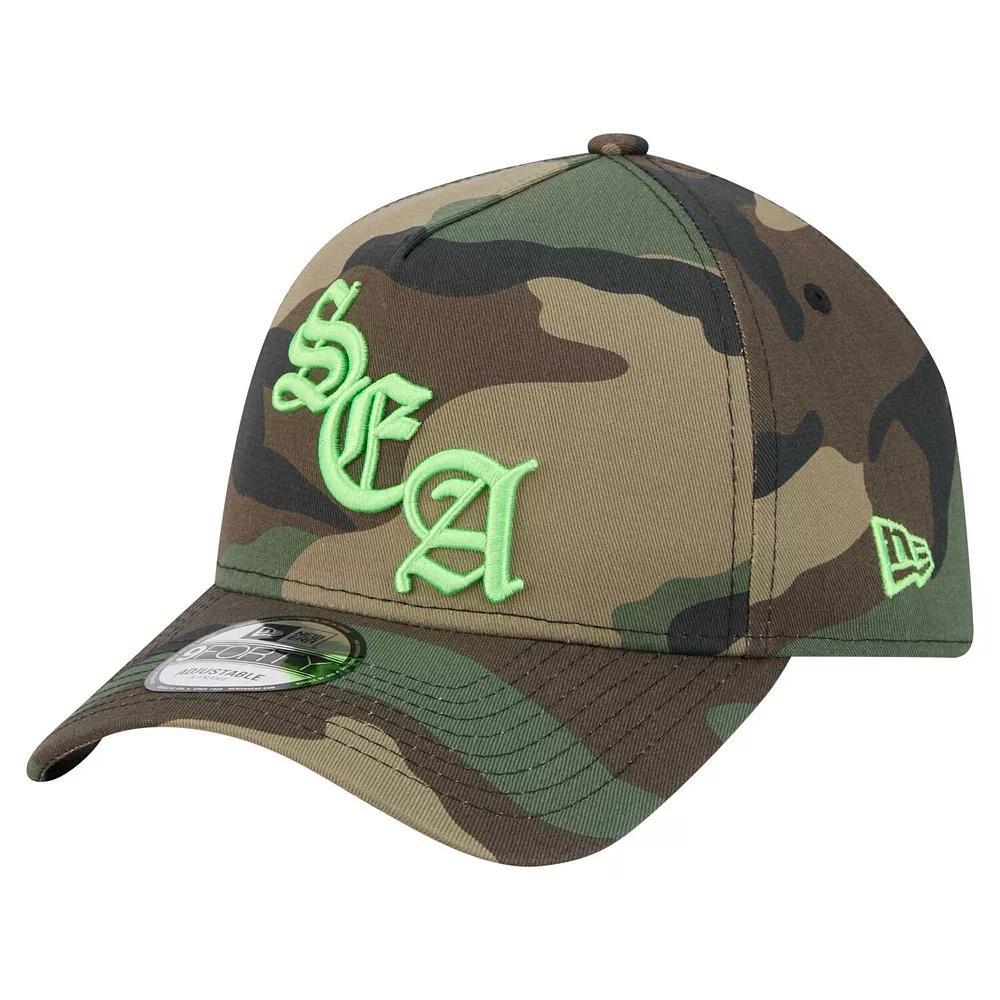 Men's New Era Camo Seattle Seahawks Mystic Camo A-Frame 9FORTY Adjustable Hat, Green Product Image
