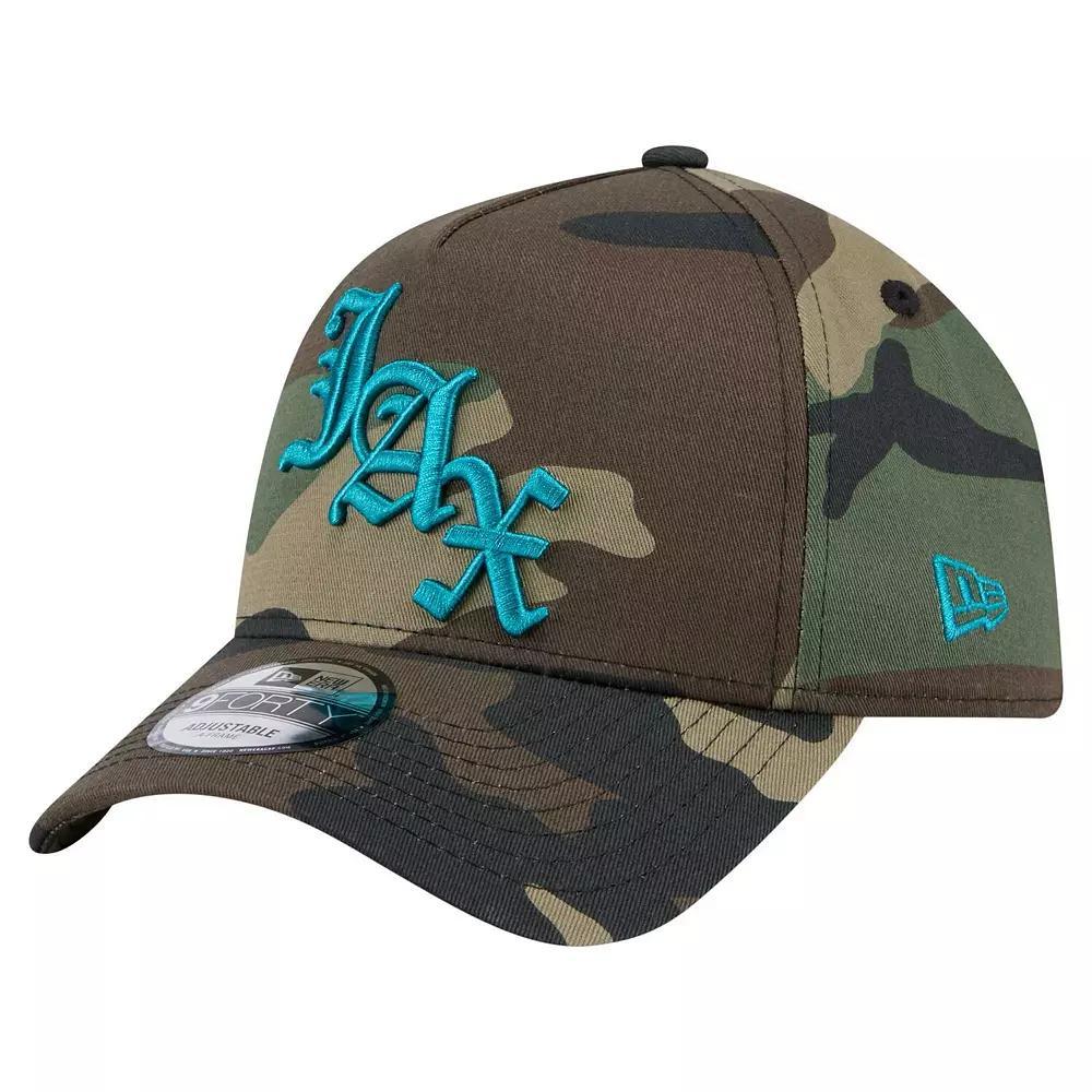 Mens New Era Camo Jacksonville Jaguars Mystic Camo A-Frame 9FORTY Adjustable Hat Product Image