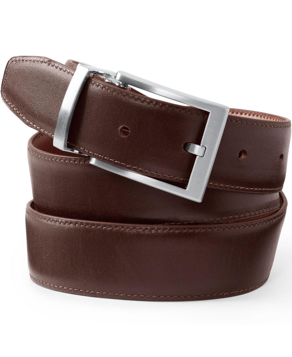 Men's Lands' End Reversible Belt, Size: 34, Red Dark Brown Product Image