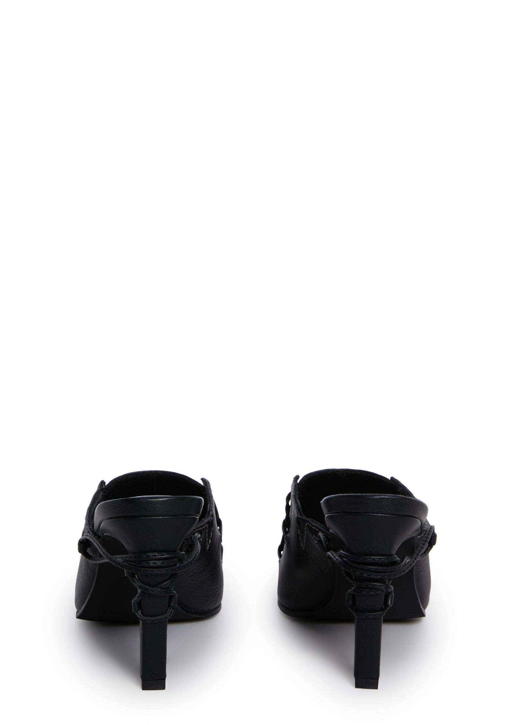 Vegan Leather Lace Up Mules Current Mood - Black Product Image