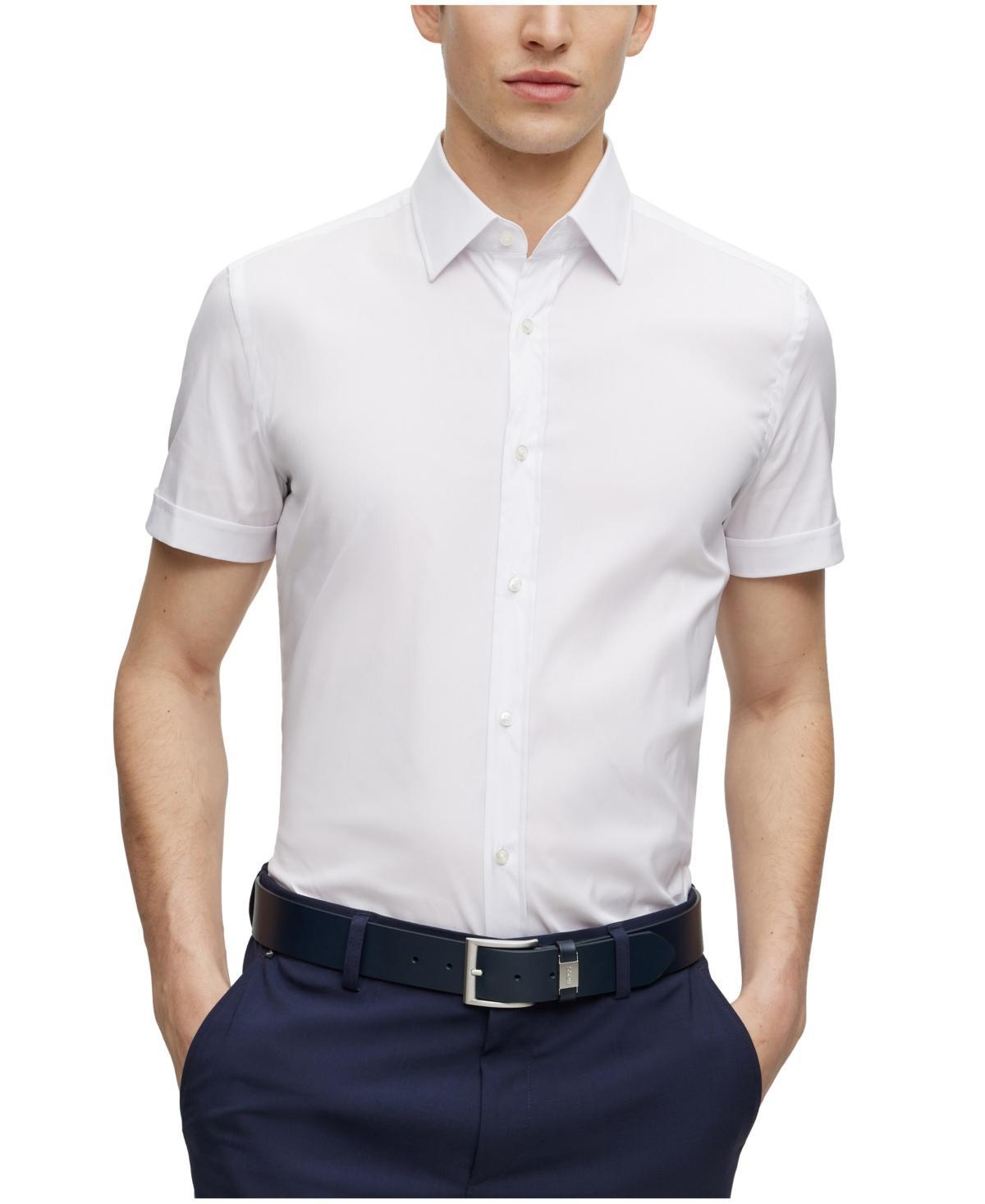 Mens Slim-Fit Shirt in Easy-Iron Stretch Poplin Product Image