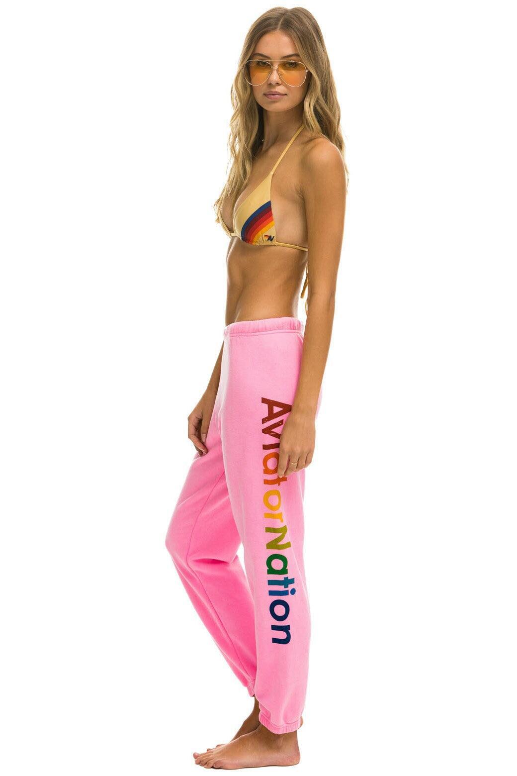 AVIATOR NATION HAMPTONS SWEATPANTS - NEON PINK Female Product Image