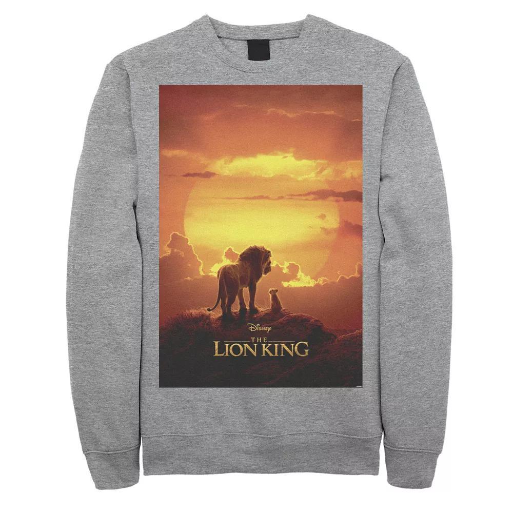 Disney's The Lion King Pride Rock Live Action Movie Poster Men's Fleece, Size: Large, Athletic Grey Product Image