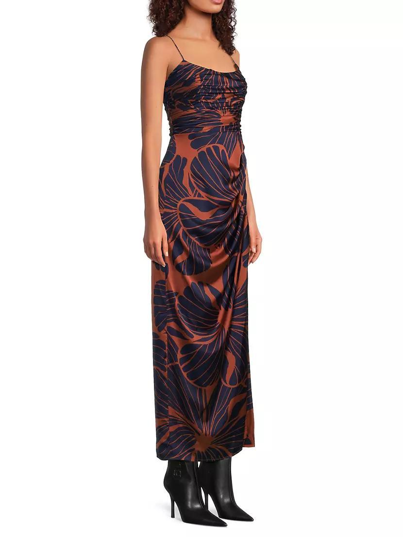 Luxe Floral Satin Maxi Dress Product Image