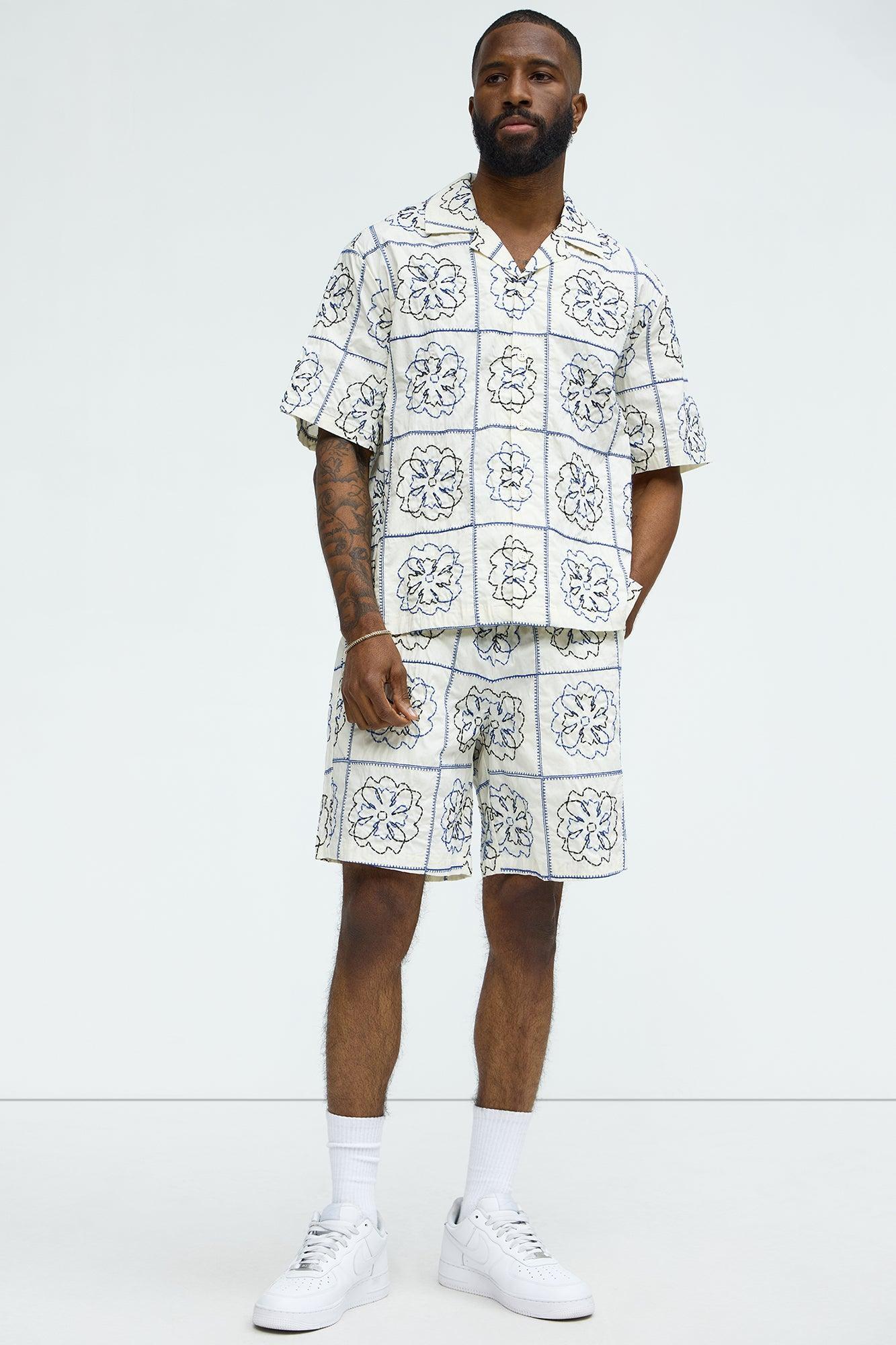 Tropical Bloom Cotton Shirt - White/combo Product Image