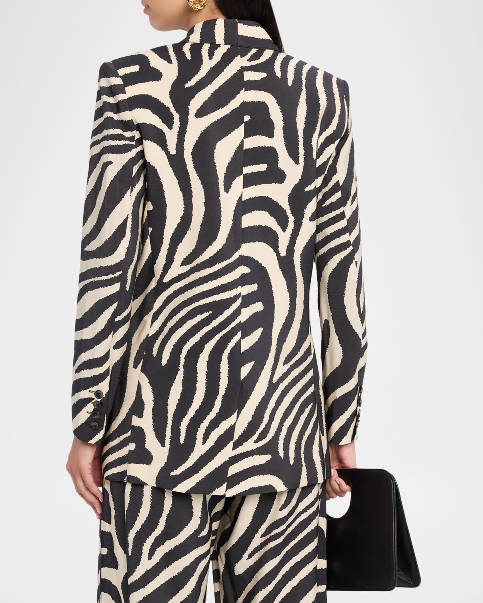 Zebra Shawl Collar Oversized Blazer Product Image