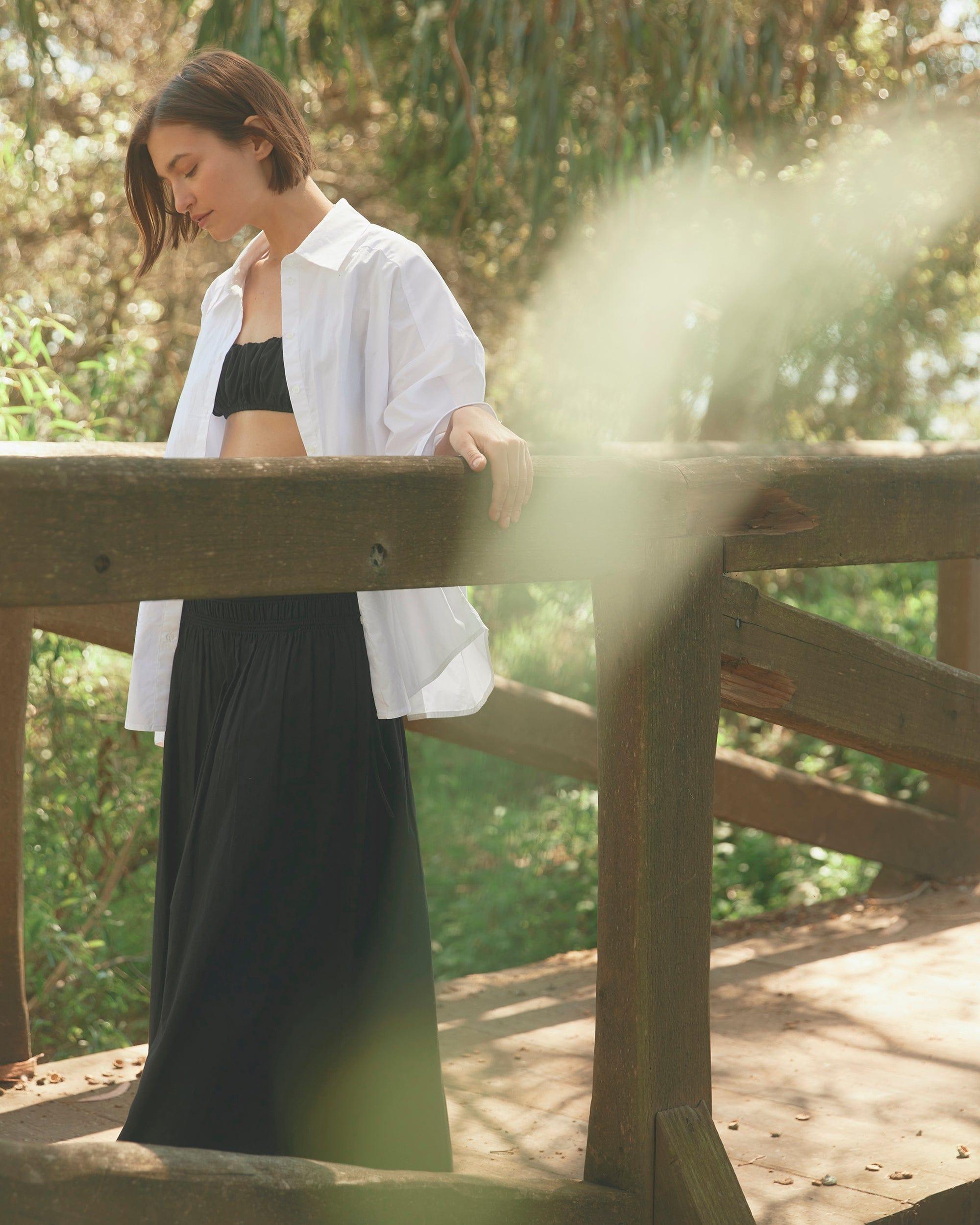 Adé Smocked-Waist Maxi Skirt Product Image
