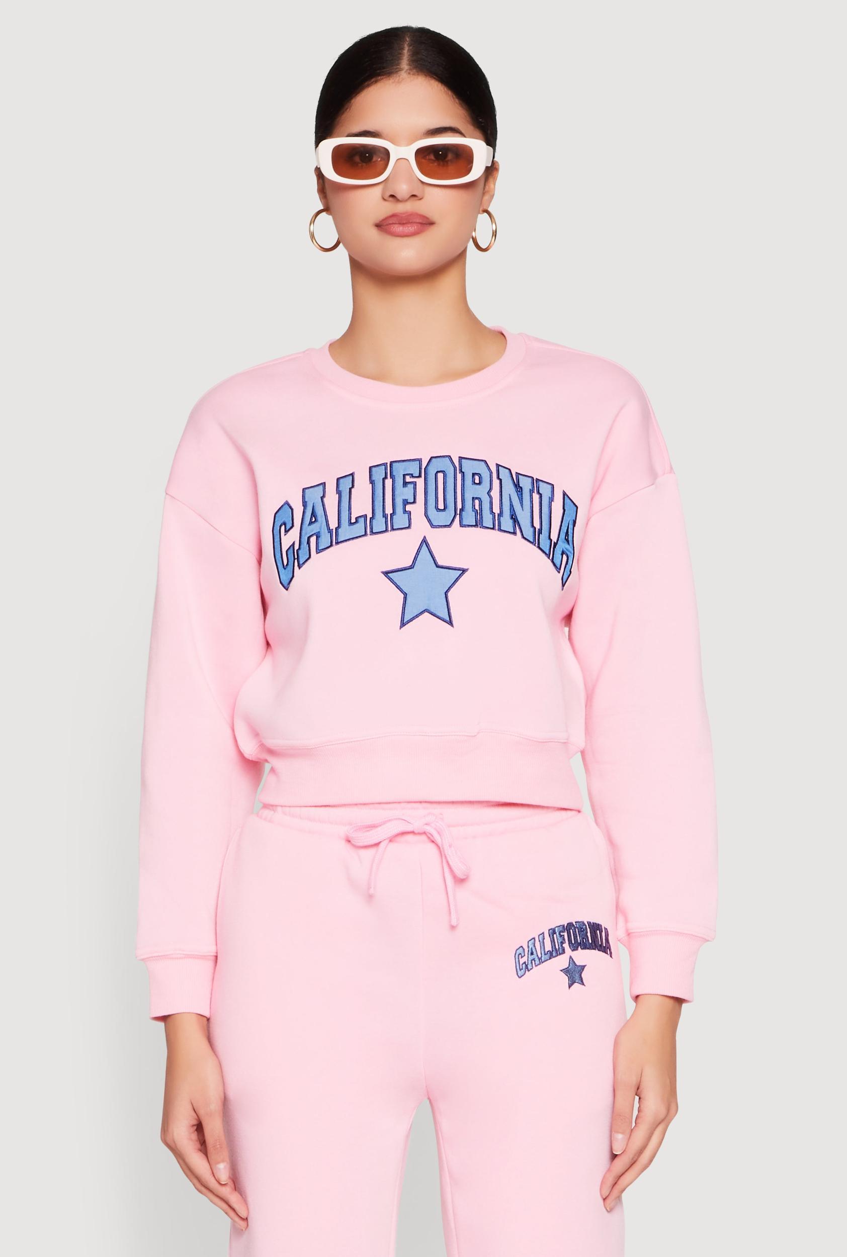 Womens Fleece Graphic Cropped Sweatshirt Product Image