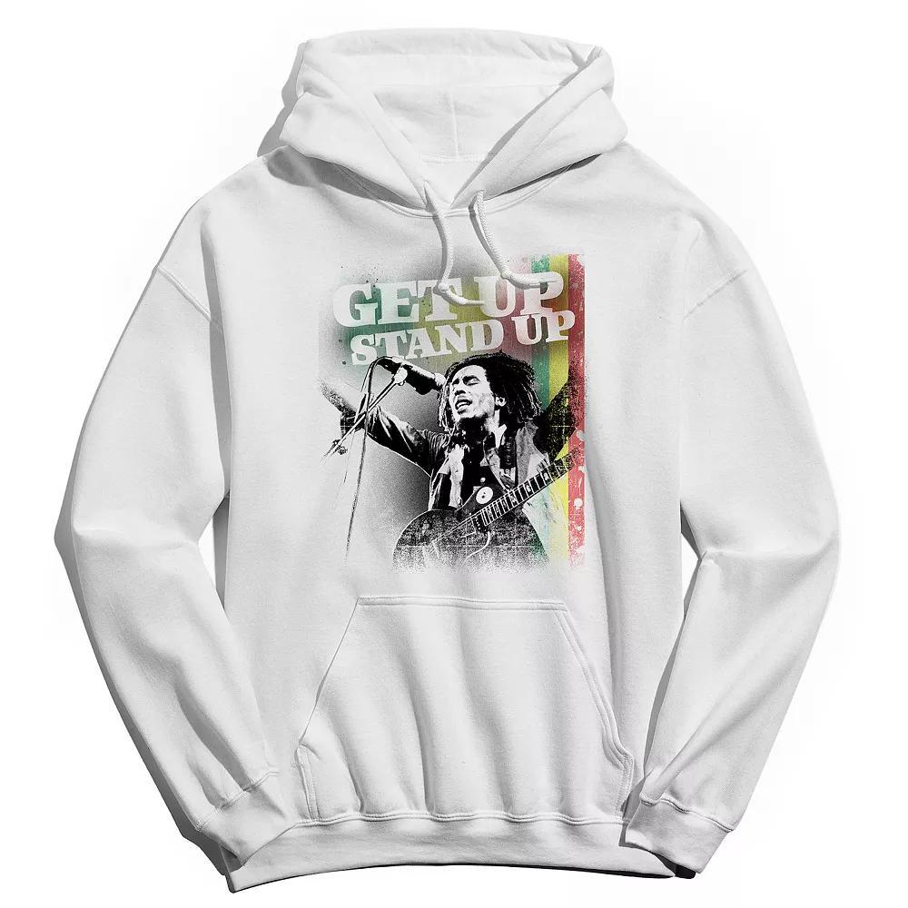 Men's Bob Marley Get Up Stand Up Hoodie, Size: XXL, White Product Image