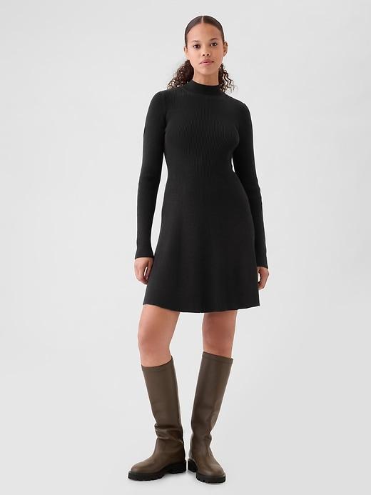 Mockneck Rib Mini Sweater Dress Product Image