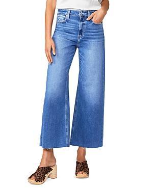 Paige Anessa High Rise Wide Leg Ankle Jeans in Rock Show Distressed Product Image