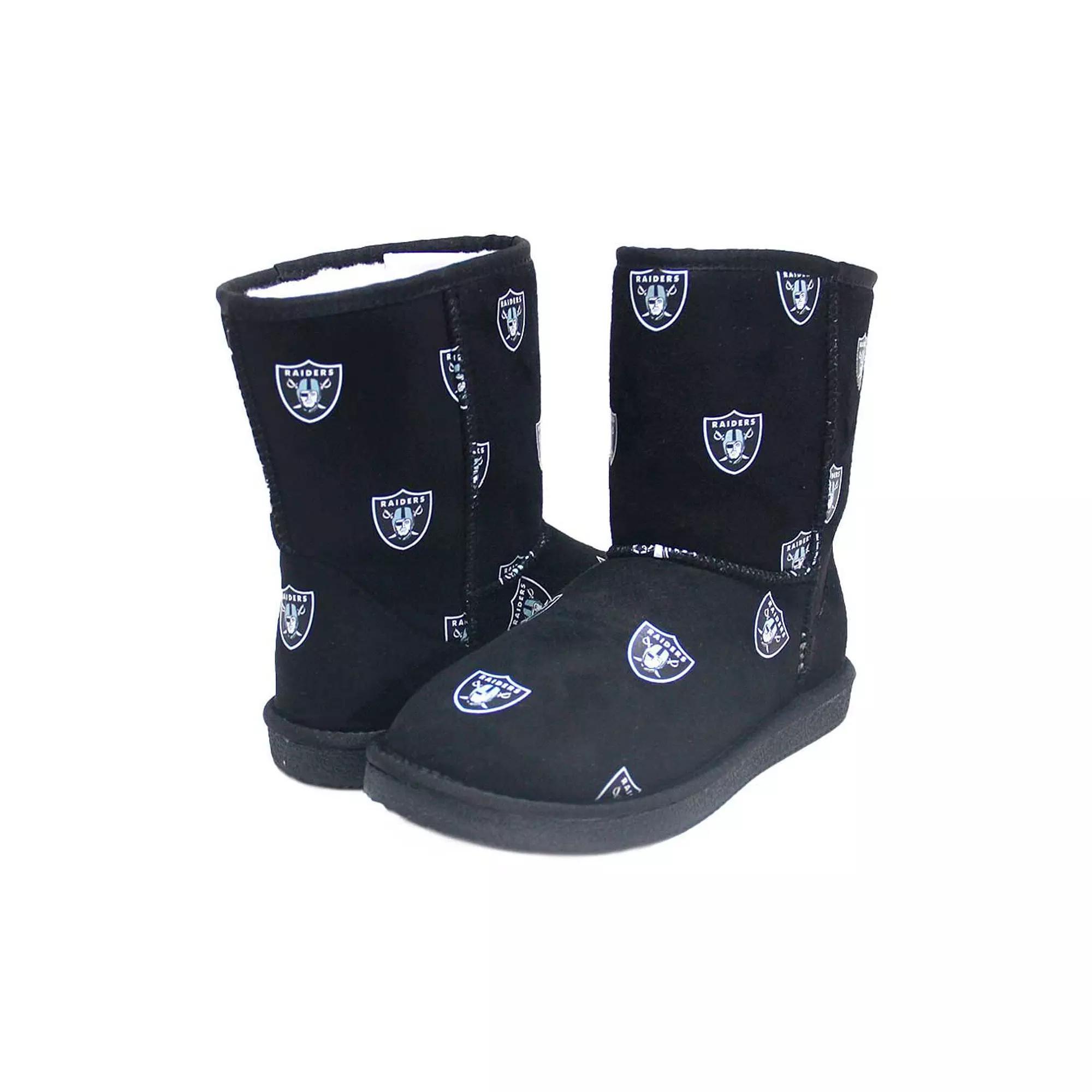 Women's Cuce Black Las Vegas Raiders Allover Logo Boots, Size: 8, Lvr Black Product Image