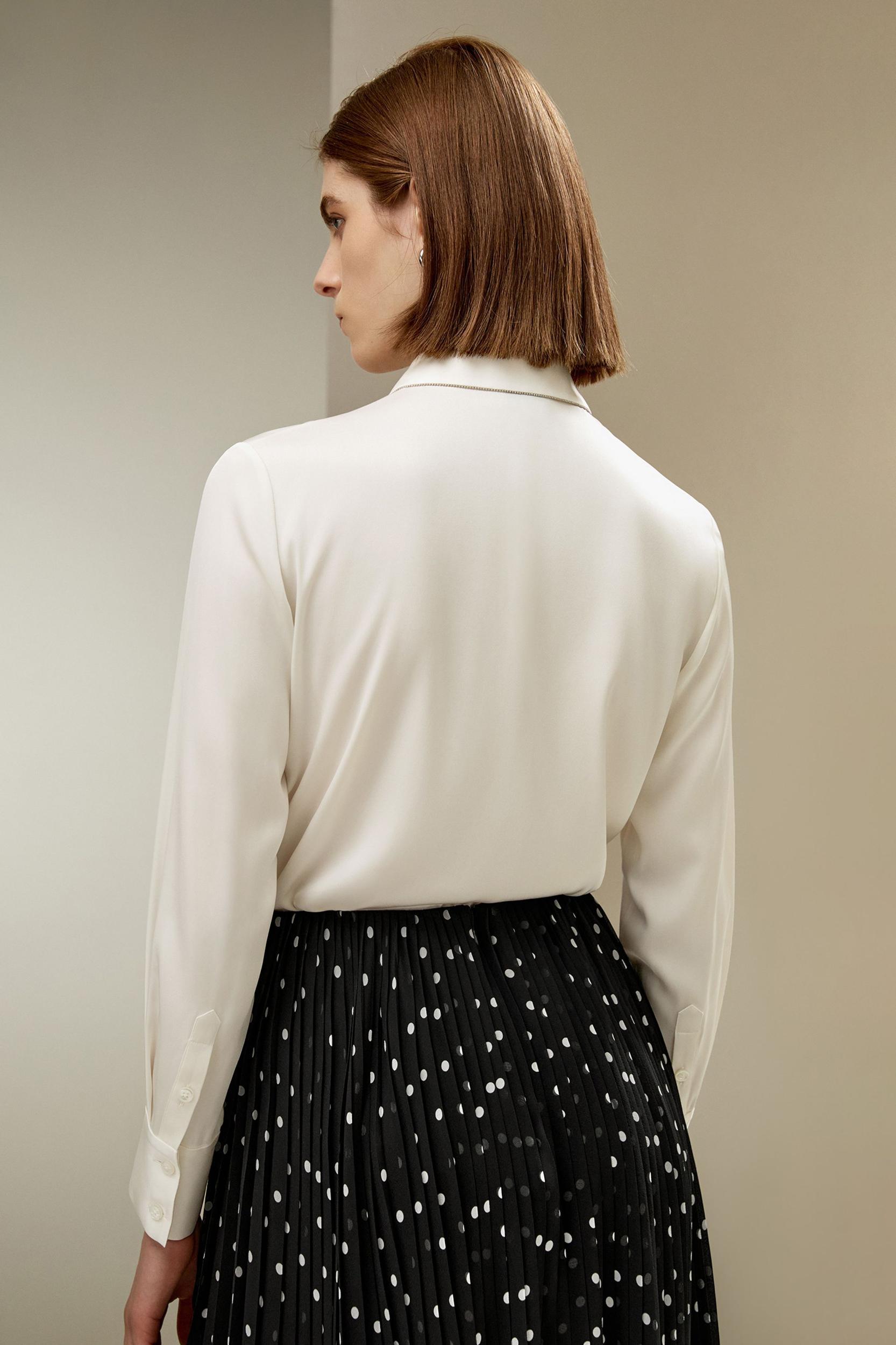 Beaded Chain Silk Shirt Product Image