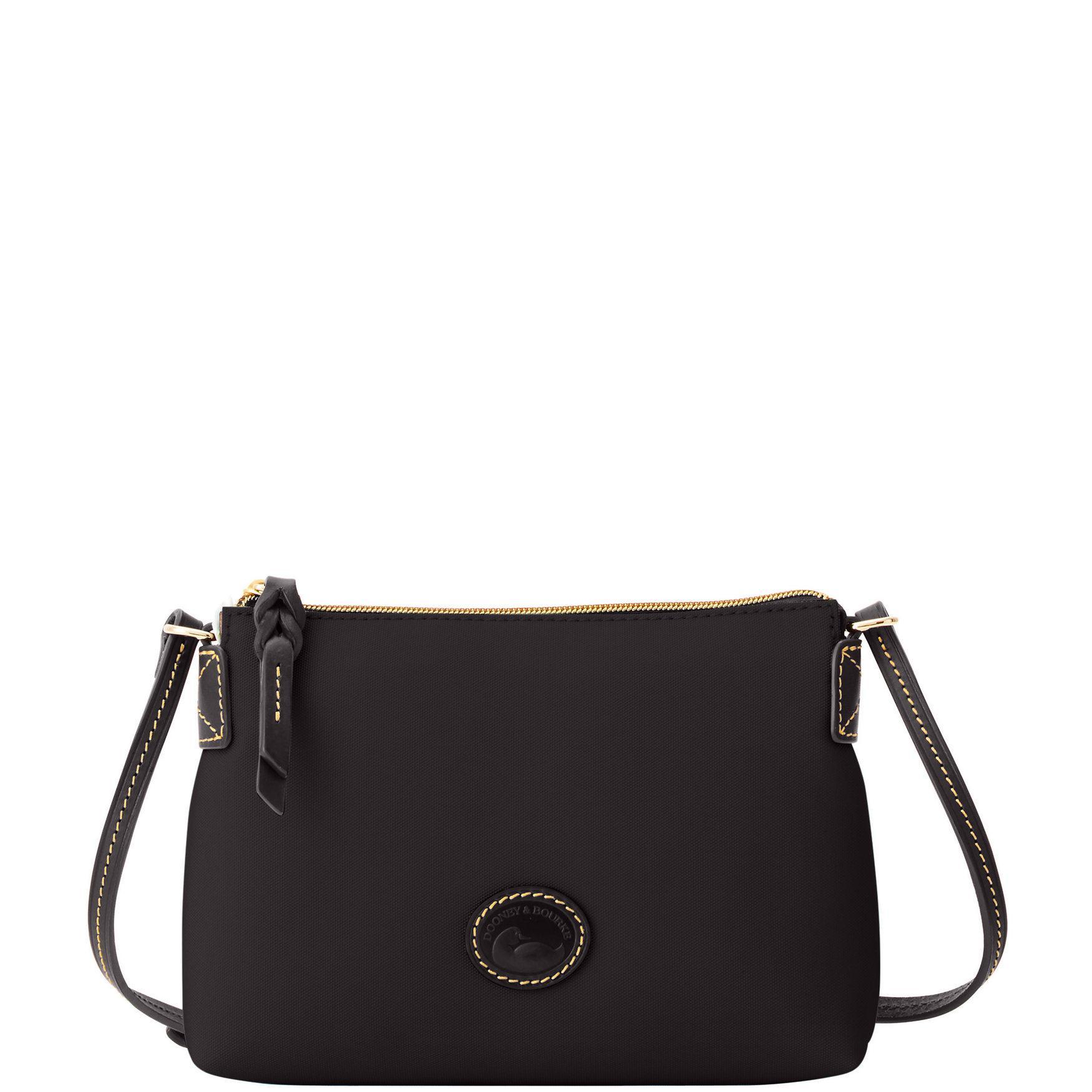 Dooney & Bourke Womens Nylon Fabric Crossbody Pouchette Bag in Brown Product Image