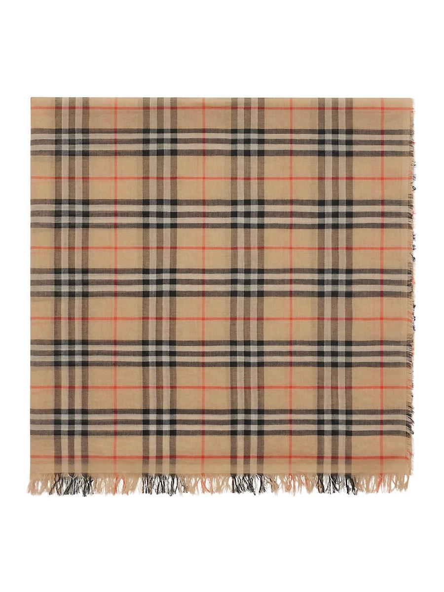 Womens Check Cotton Scarf Product Image