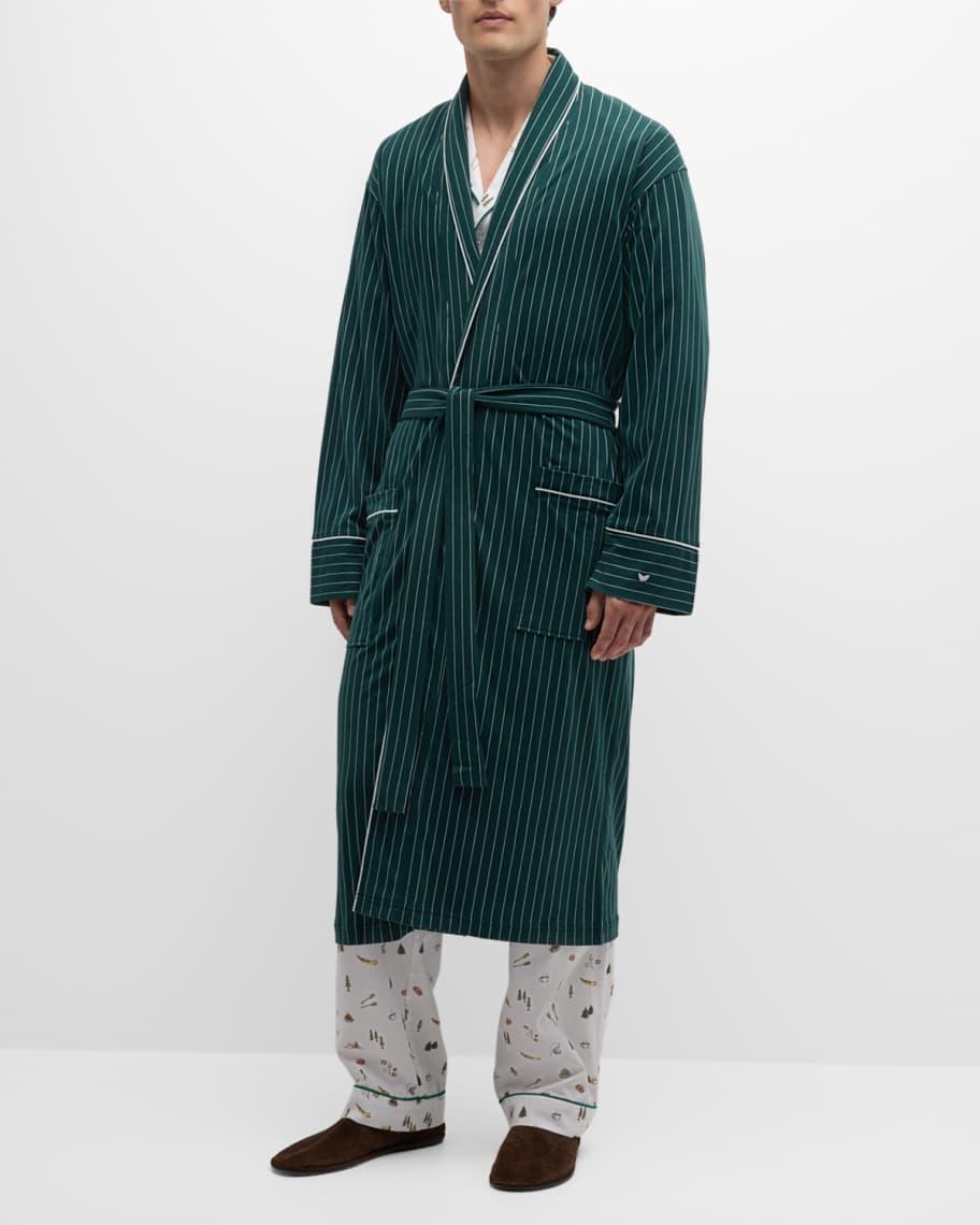 Mens Pima Cotton Stripe Robe Product Image