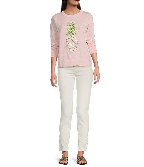 Lilly Pulitzer Tensley Pineapple Jacquard Crew Neck Long Sleeve Sweater Product Image