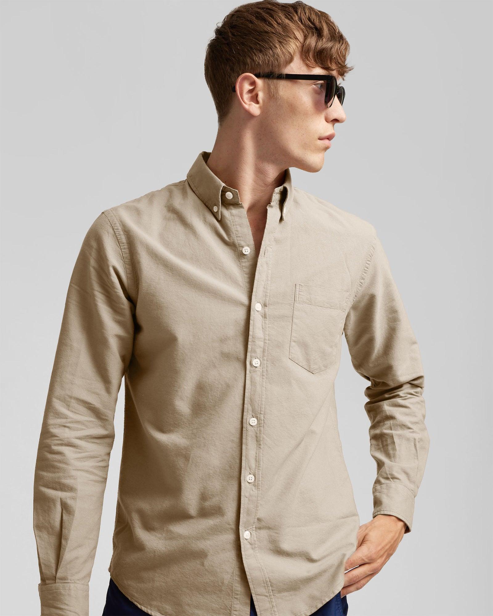 Organic Button Down Shirt - Navy Blue Product Image