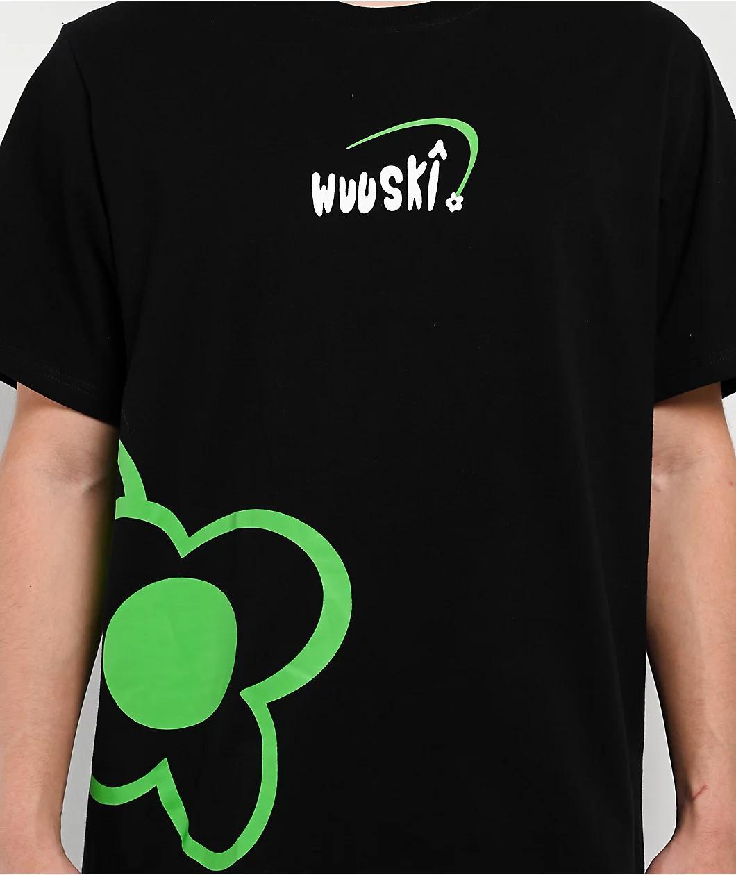 Wuuski Flower Logo Black T-Shirt Product Image