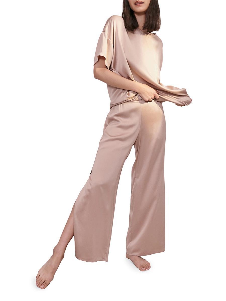 Washable Silk Tee Pant Set Product Image
