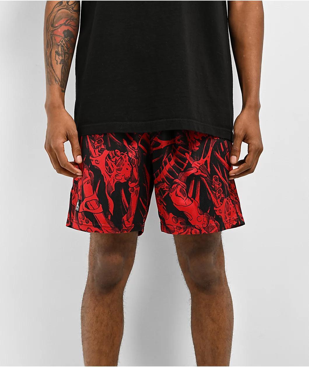 Lurking Class By Sketchy Tank Disconnect Red Mesh Shorts Product Image