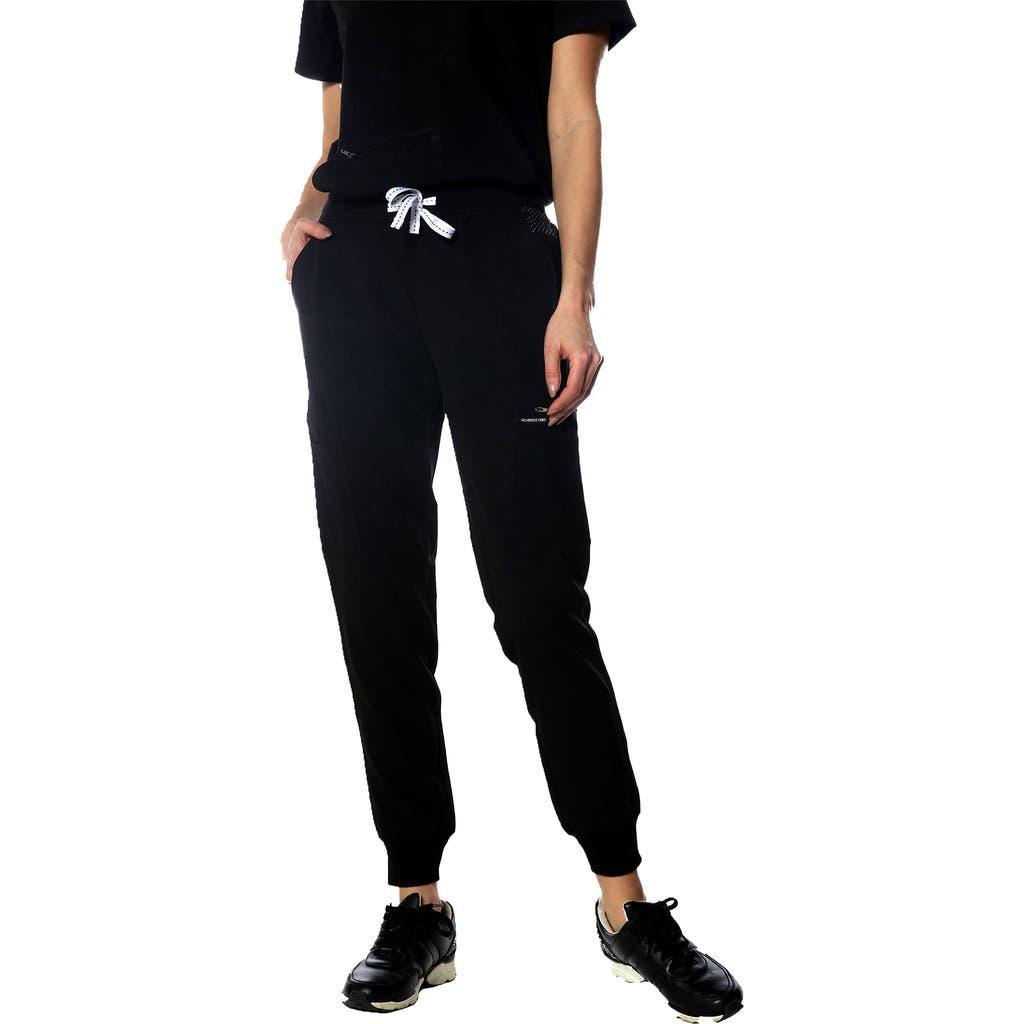 Members Only Valencia Jogger Scrub Pants for Petite Women in Black at Nordstrom, Size Medium P Product Image