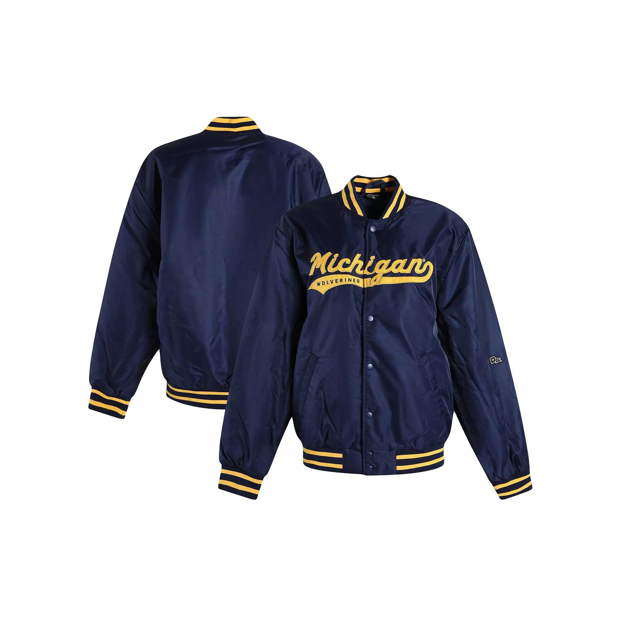 Women's Hype and Vice Navy Michigan Wolverines A-Game Varsity Full-Snap Jacket, Size: XL, Blue Product Image
