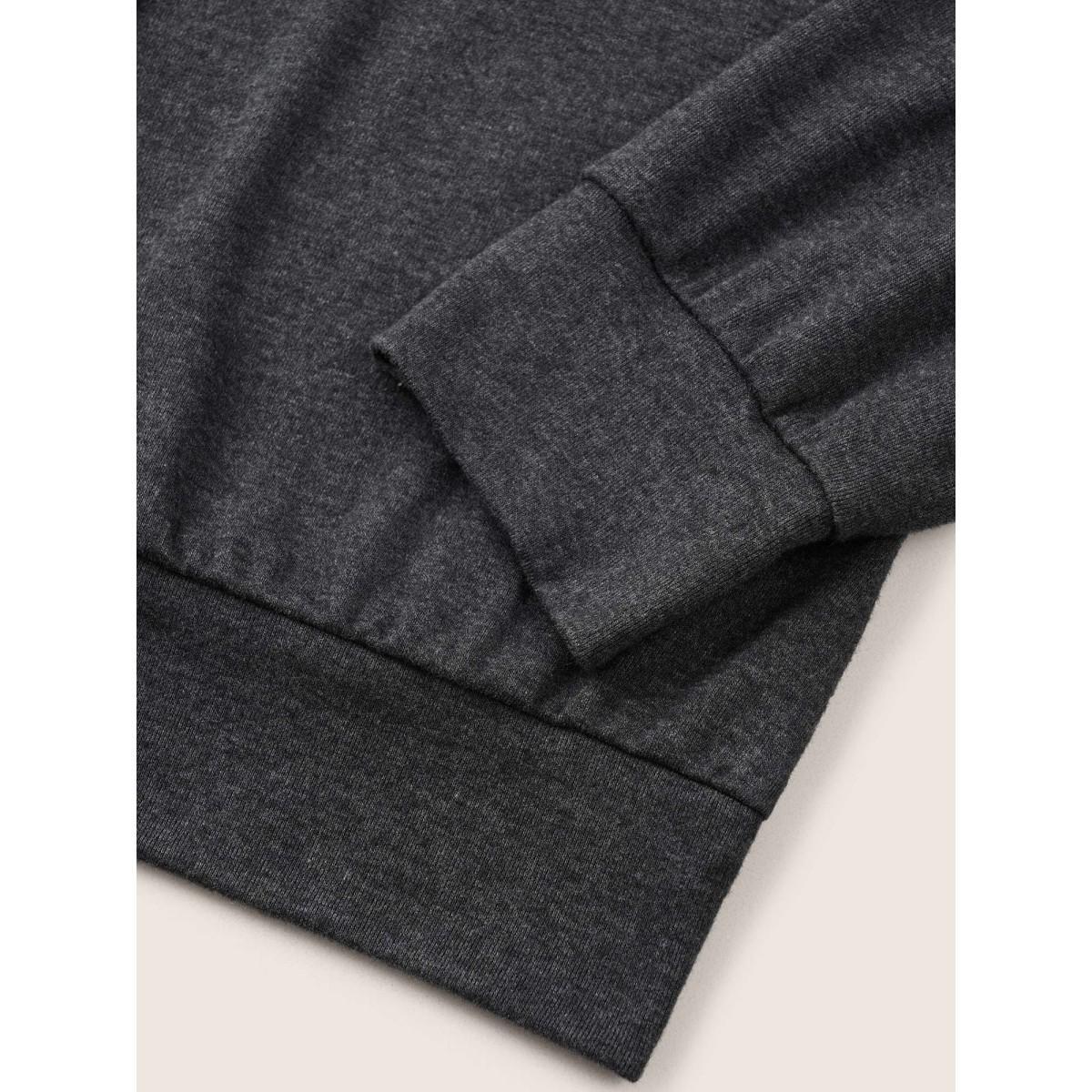 Plus Size Solid Heather Off Shoulder T-shirt DimGray Women Elegant Non Plain One-shoulder neck Everyday T-shirts BloomChic 22-24/3X Product Image