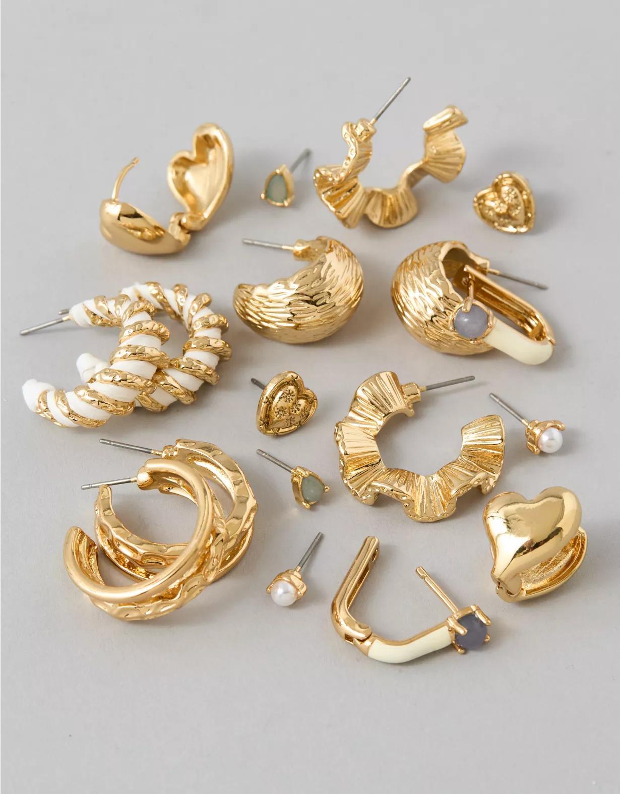 AEO Stud & Hoop Earrings 9-Pack Product Image