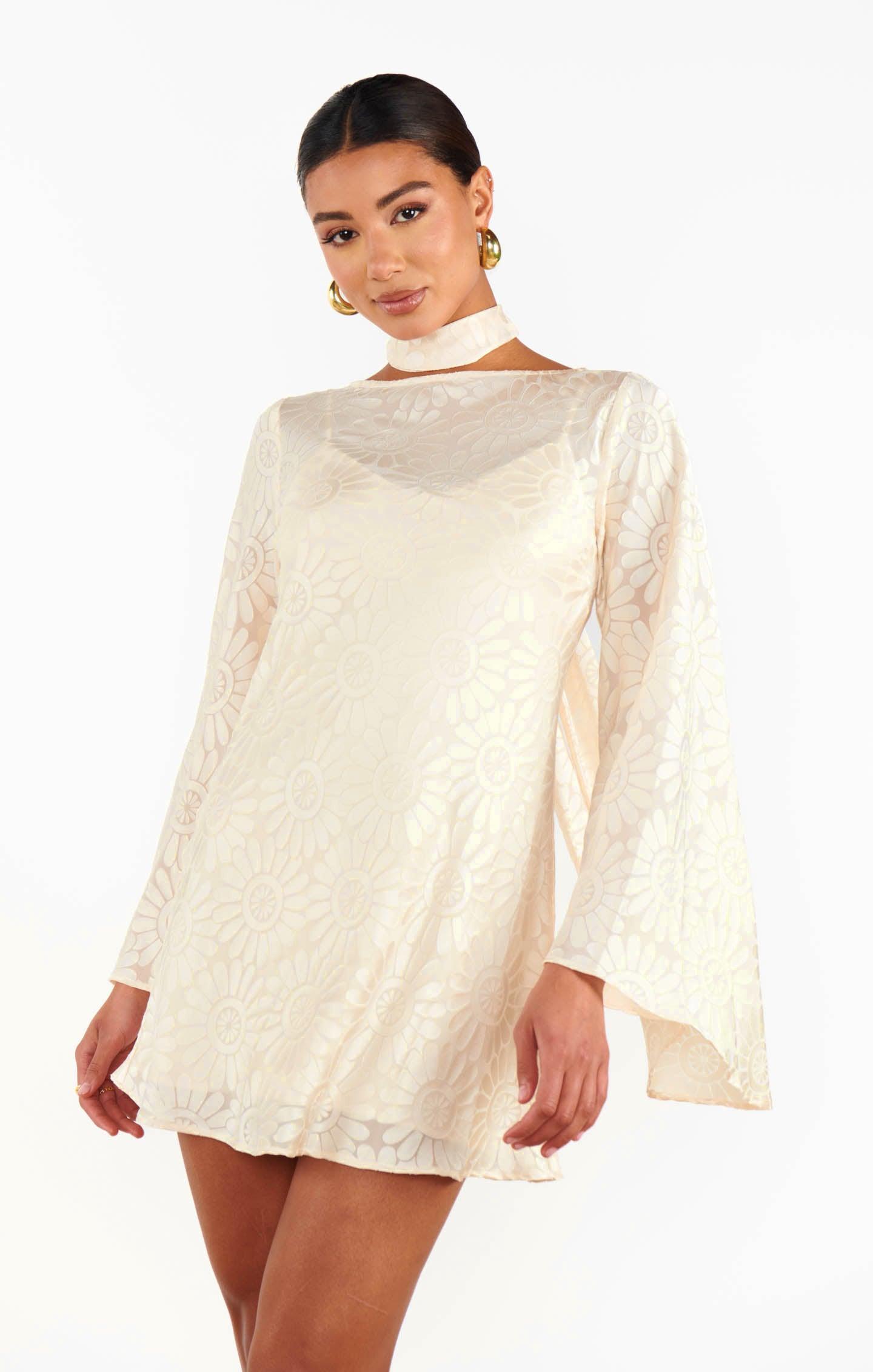 Sarah Mini Dress ~ Cream Daisy Burnout Product Image