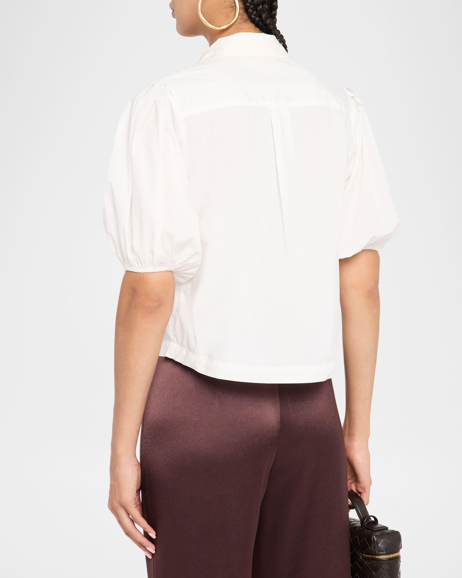 Valeria Puff-Sleeve Cotton Shirt Product Image