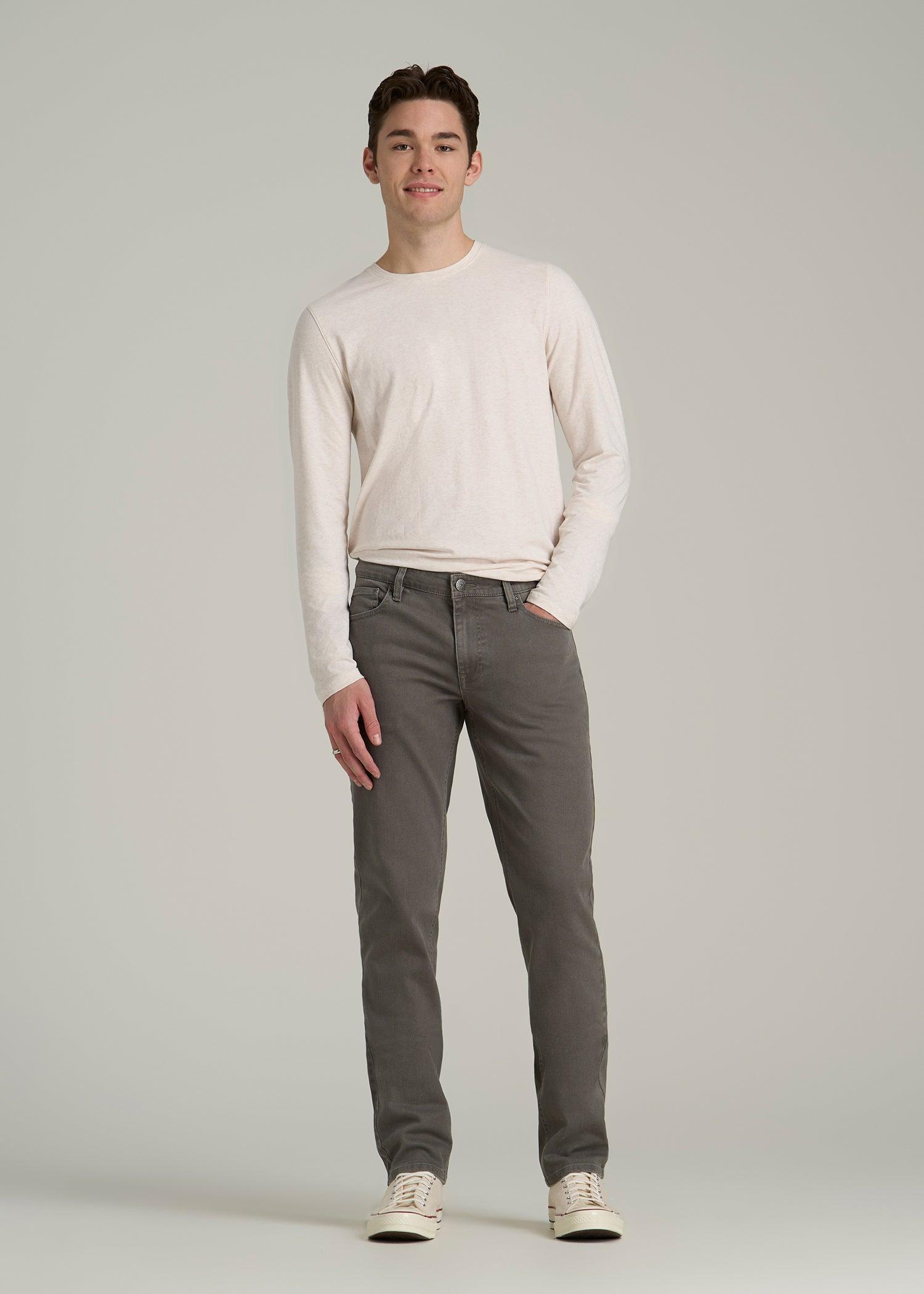 Carman Tapered Fit Colored Jeans for Tall Men in Sage Product Image