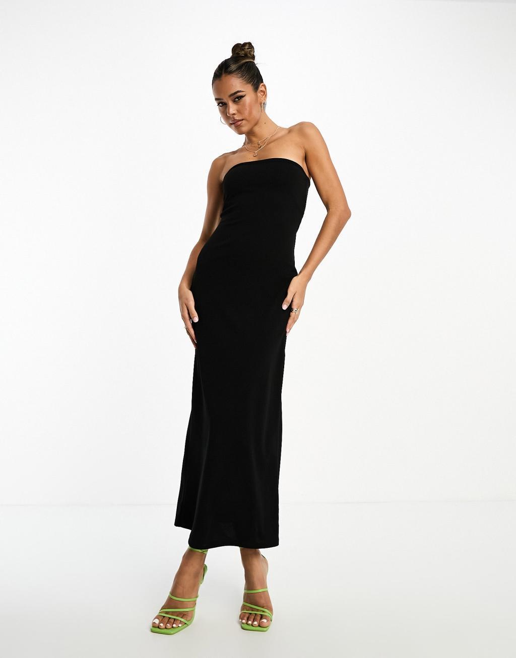 ASOS DESIGN bandeau maxi dress with split hem Product Image