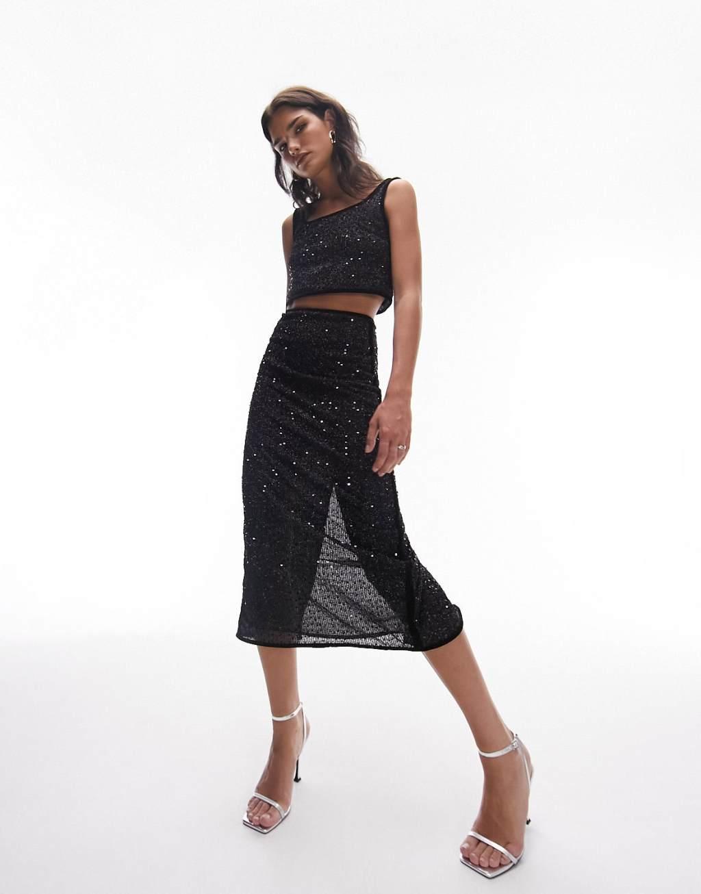 Topshop sequin midi skirt Product Image