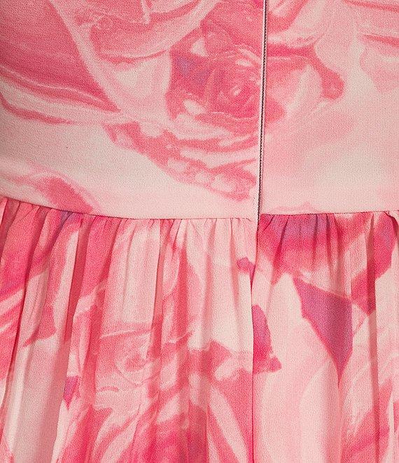 Midnight Doll Tie Sleeve Printed Carefree Corset Detail Tiered Maxi Dress Product Image