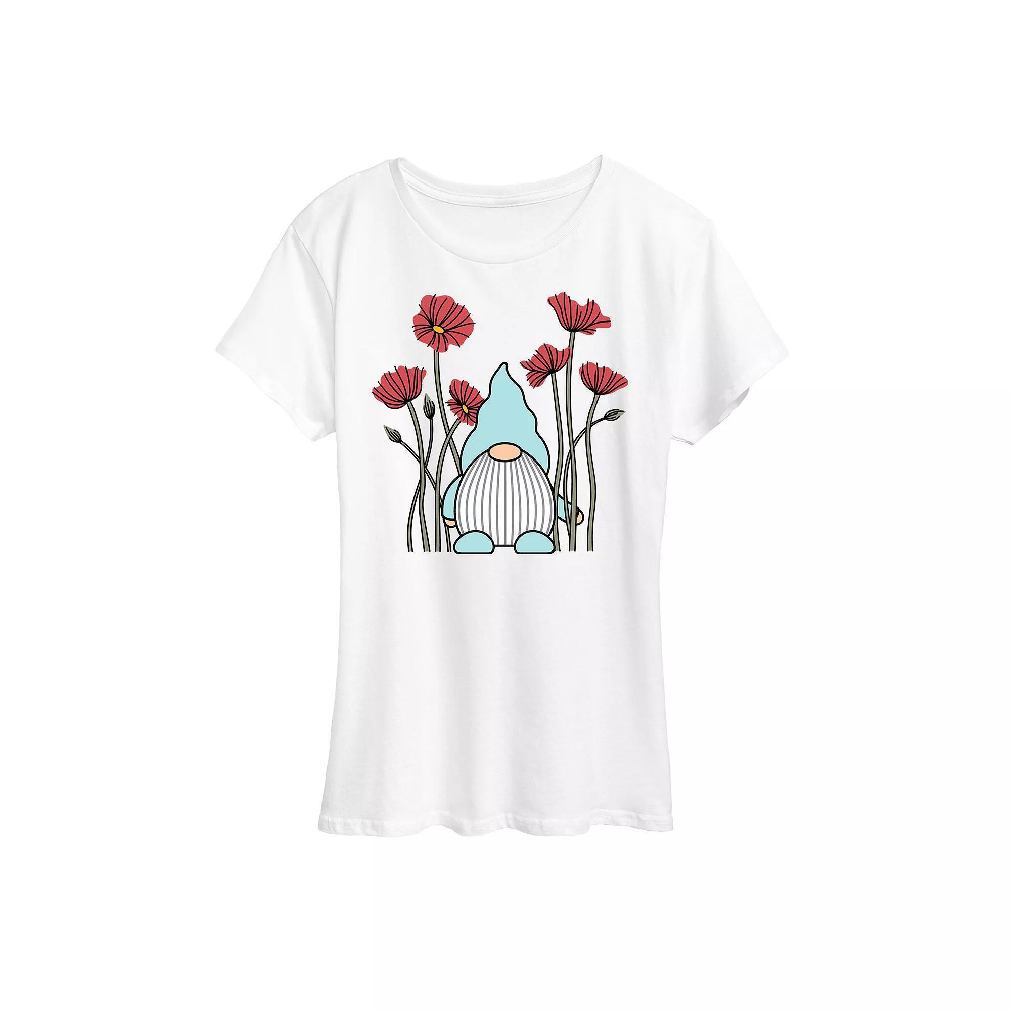 Womens Gnome In Poppies Graphic Tee Product Image