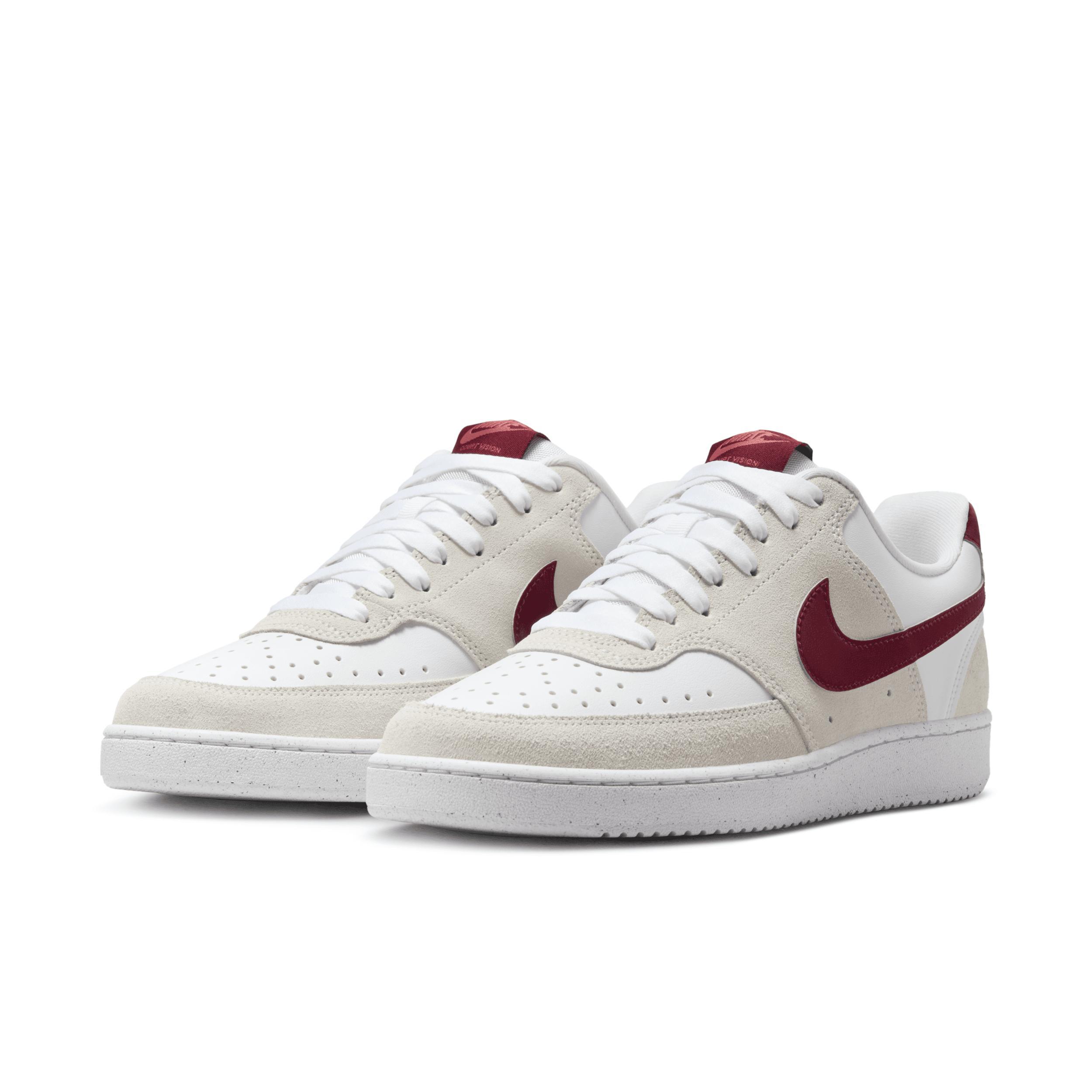 Nike Court Vision Low Women's Basketball Sneakers, Size: 12, White Team Red Product Image