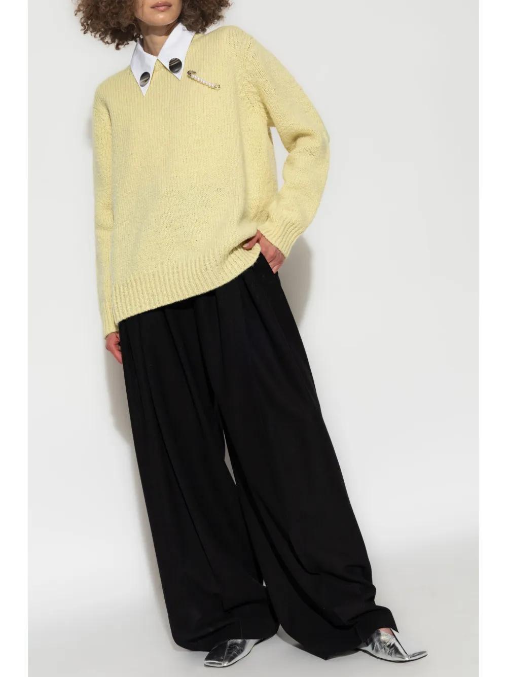 JIL SANDER Knitted Crewneck Jumper In Yellow Product Image