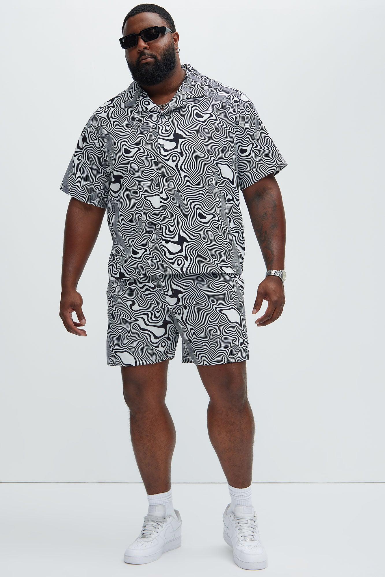 Your Trippy Swim Trunks - Black/White Product Image