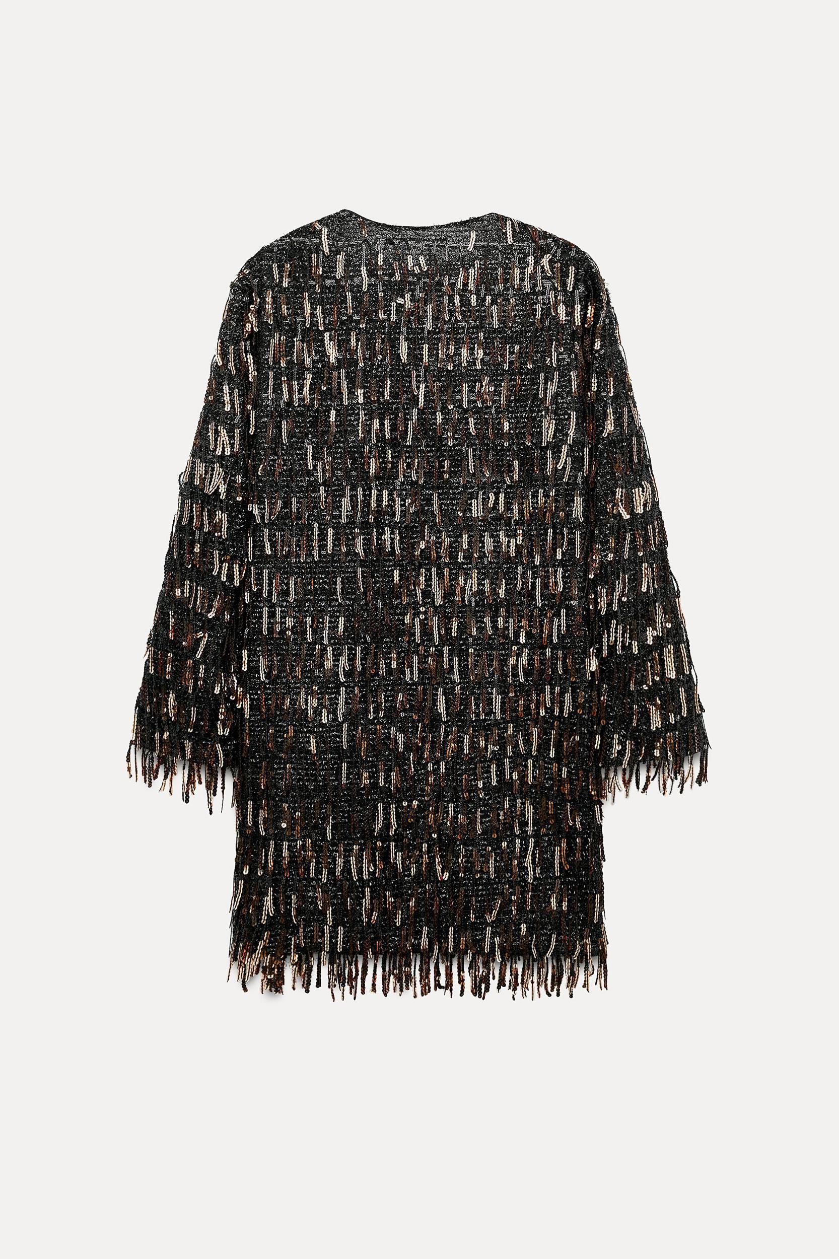 SEQUIN FRINGED MINI DRESS Product Image