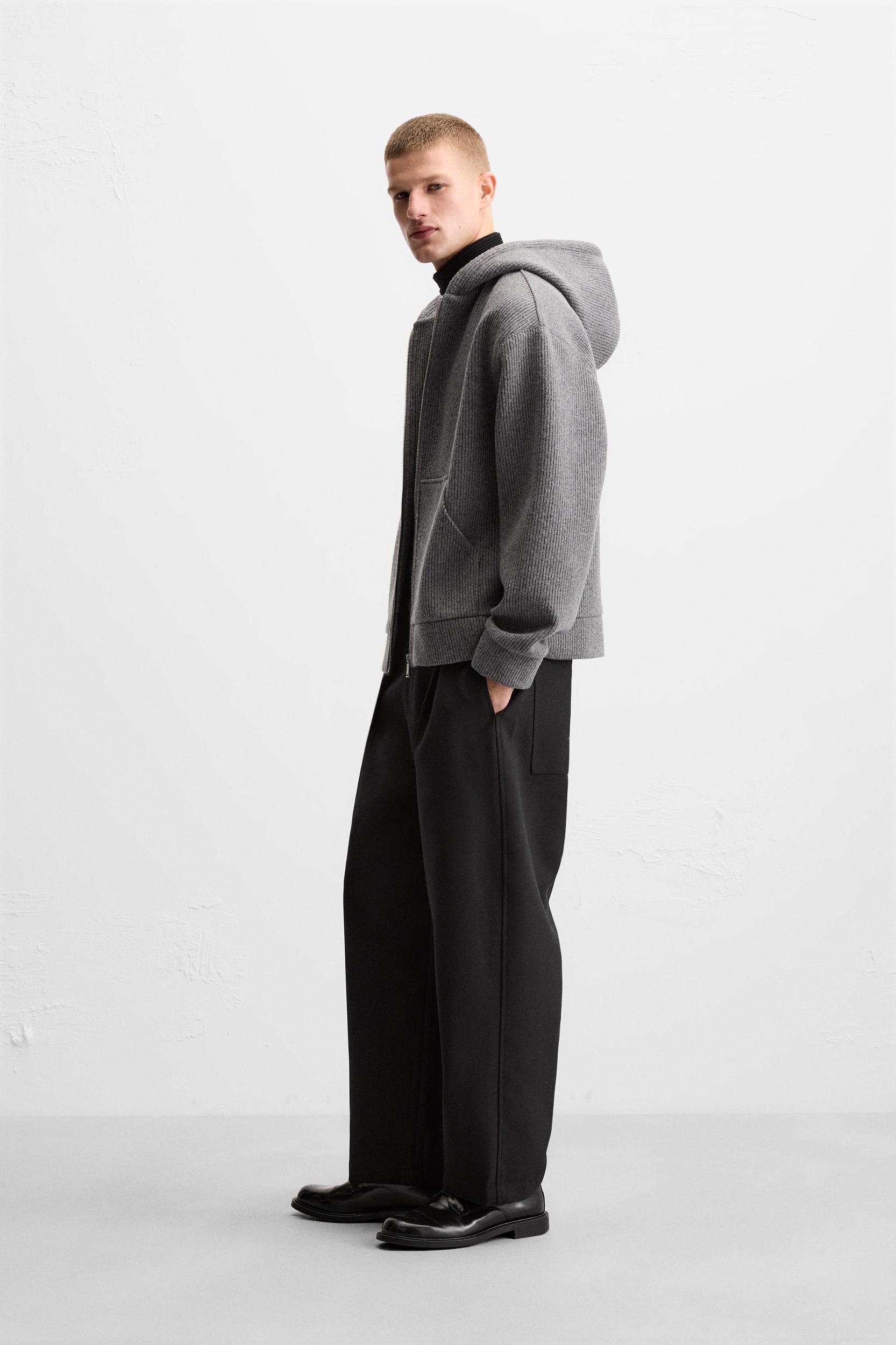 BRUSHED TEXTURE ZIP-UP SWEATSHIRT Product Image